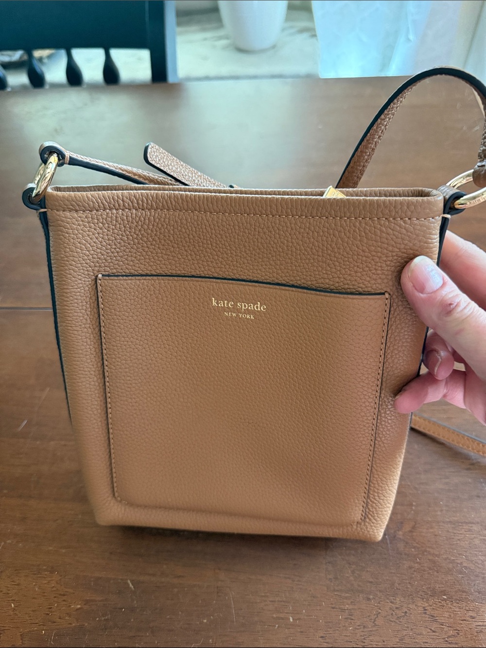 kate spade Tan Pebbled Leather Small Crossbody